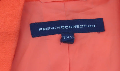 French Connection Women’s Orange Linen Blend Cropped Blazer UK 8