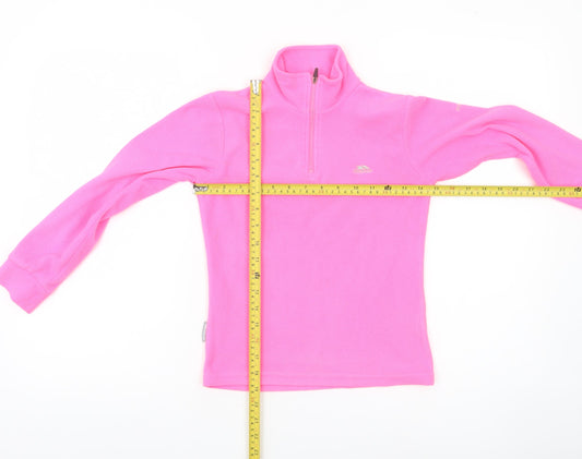 Trespass Girls Pink Fleece 1/4 Zip Pullover Sweatshirt 7-8 Years