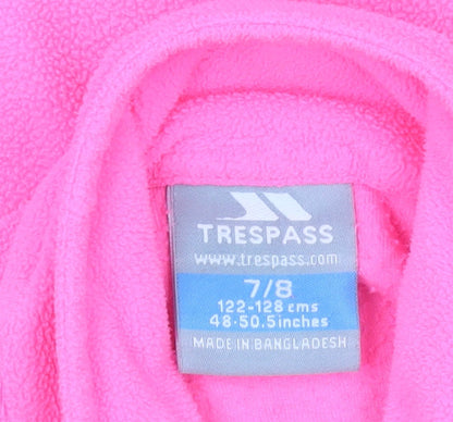 Trespass Girls Pink Fleece 1/4 Zip Pullover Sweatshirt 7-8 Years