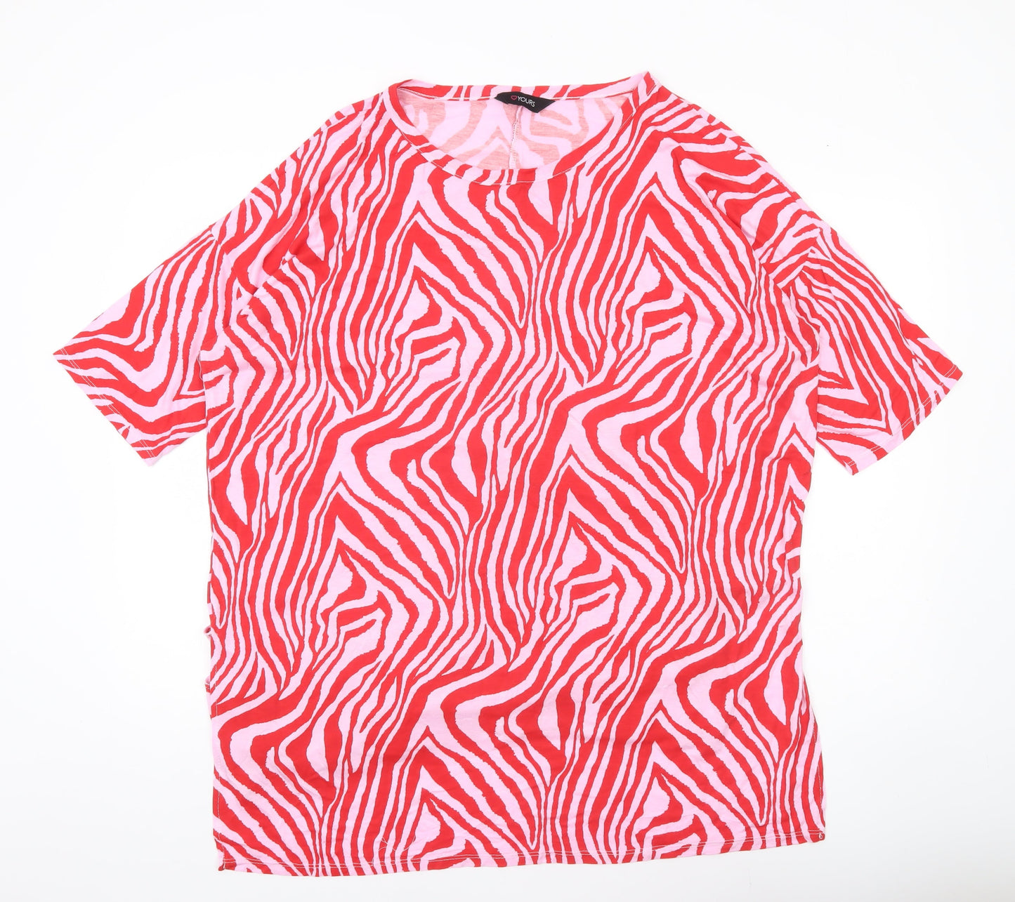 Yours Women’s Red Animal Print T-Shirt UK 18 Plus Size