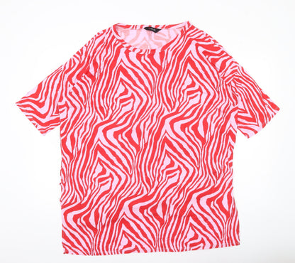 Yours Women’s Red Animal Print T-Shirt UK 18 Plus Size