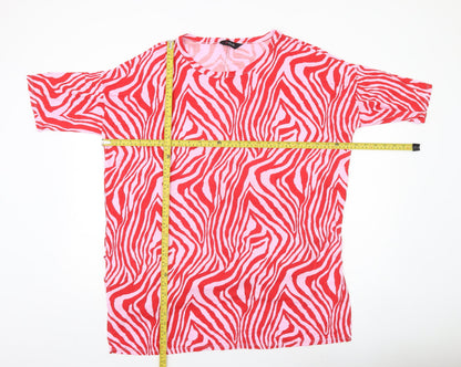 Yours Women’s Red Animal Print T-Shirt UK 18 Plus Size