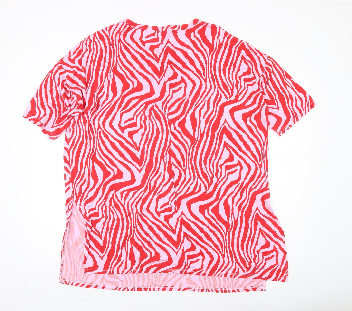 Yours Women’s Red Animal Print T-Shirt UK 18 Plus Size