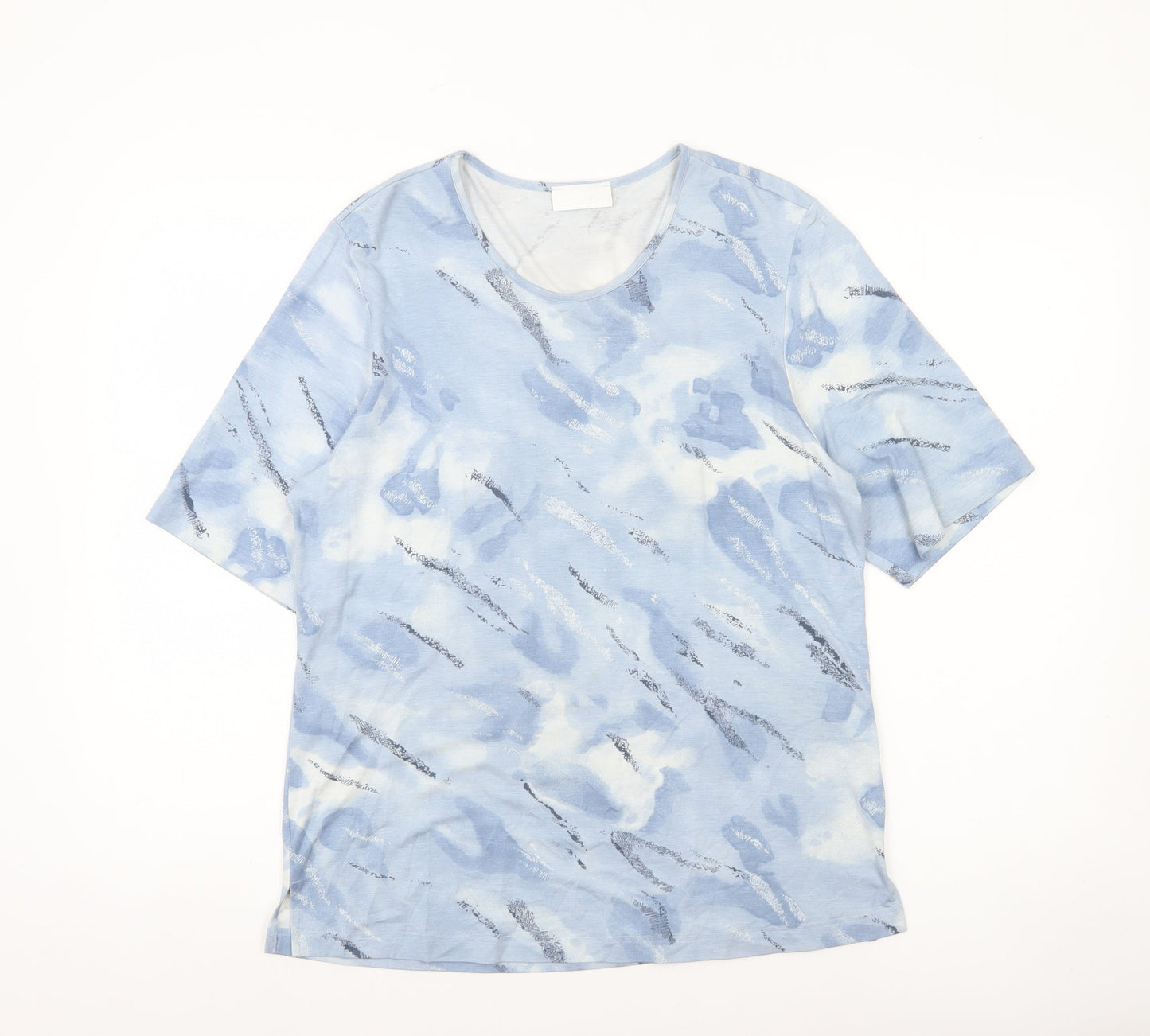 Marc Cain Womens Blue Abstract Print Viscose T-Shirt Size 12
