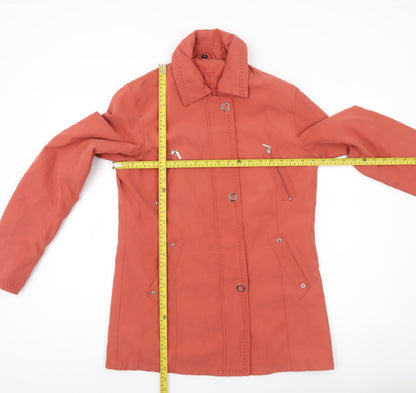 Eliza Gray Women’s Red Mid-Length Jacket Size 12 Casual Zip Button