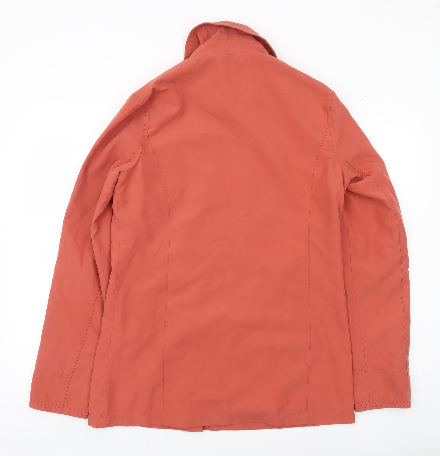 Eliza Gray Women’s Red Mid-Length Jacket Size 12 Casual Zip Button