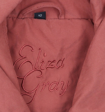 Eliza Gray Women’s Red Mid-Length Jacket Size 12 Casual Zip Button