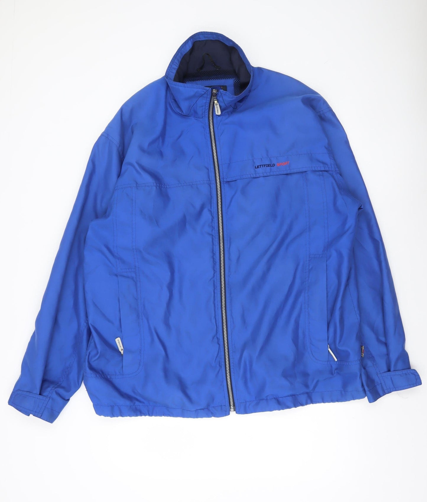 Lettfield Men’s Blue 2XL Polyester Full Zip Casual Jacket
