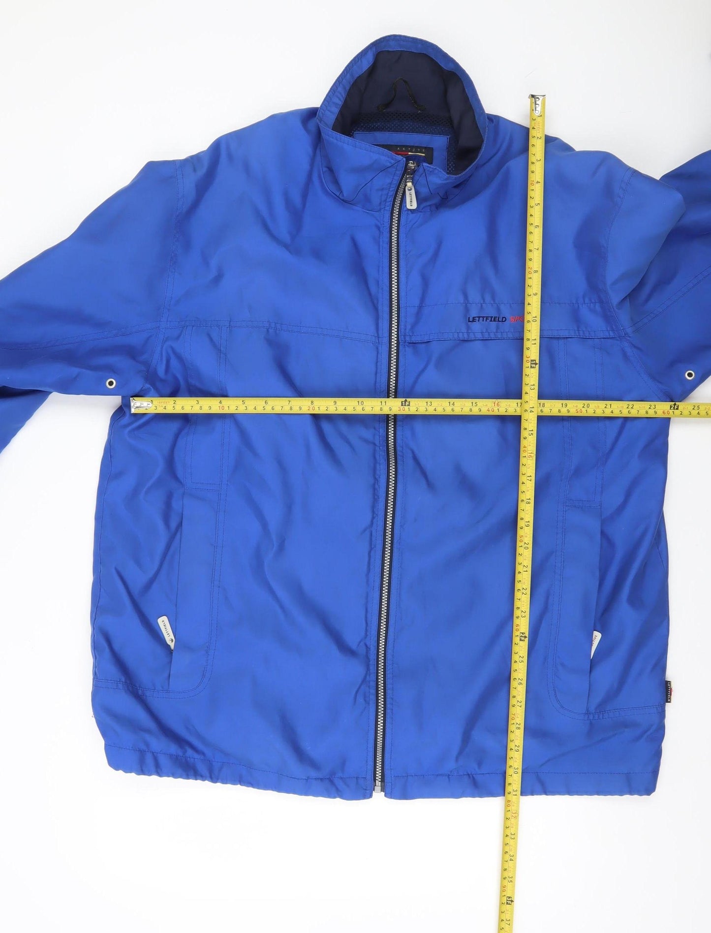 Lettfield Men’s Blue 2XL Polyester Full Zip Casual Jacket