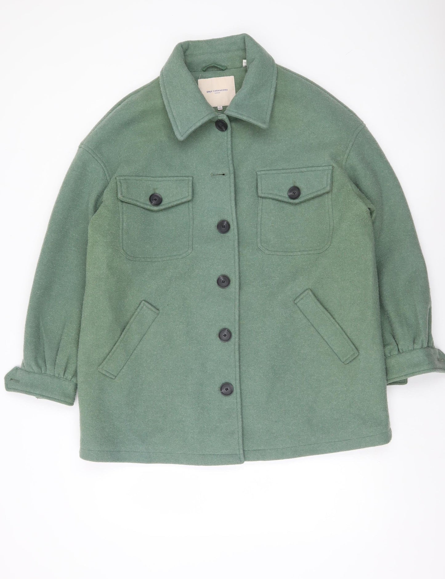 ONLY Carmakoma Women’s Green Plus Size 16 Button Jacket
