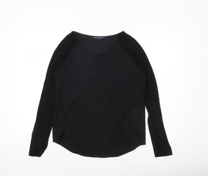 French Connection Women’s Black Blouse Size S Long Sleeve Scoop Neck