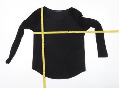 French Connection Women’s Black Blouse Size S Long Sleeve Scoop Neck