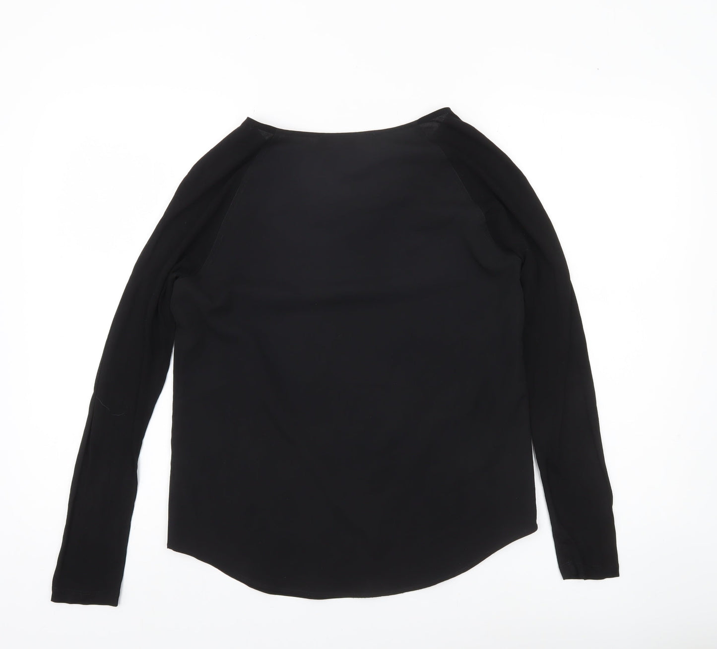 French Connection Women’s Black Blouse Size S Long Sleeve Scoop Neck