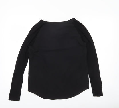 French Connection Women’s Black Blouse Size S Long Sleeve Scoop Neck