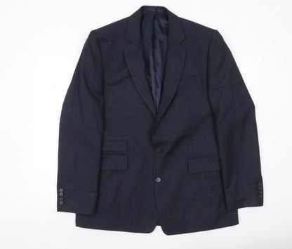 Hammond & Co Men’s Blue Wool Blend Blazer Jacket 44 Long Classic Fit