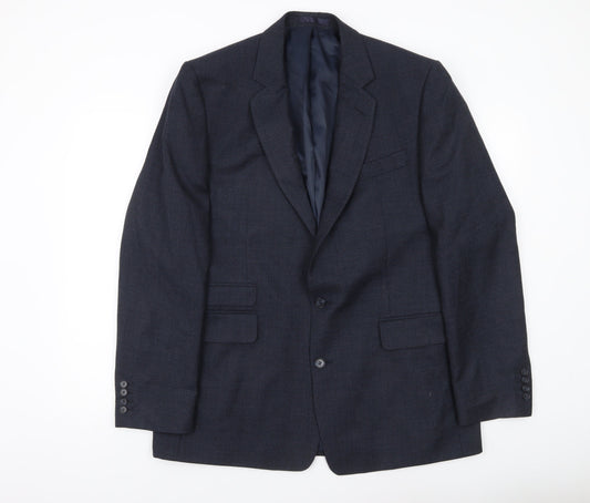 Hammond & Co Men’s Blue Wool Blend Blazer Jacket 44 Long Classic Fit