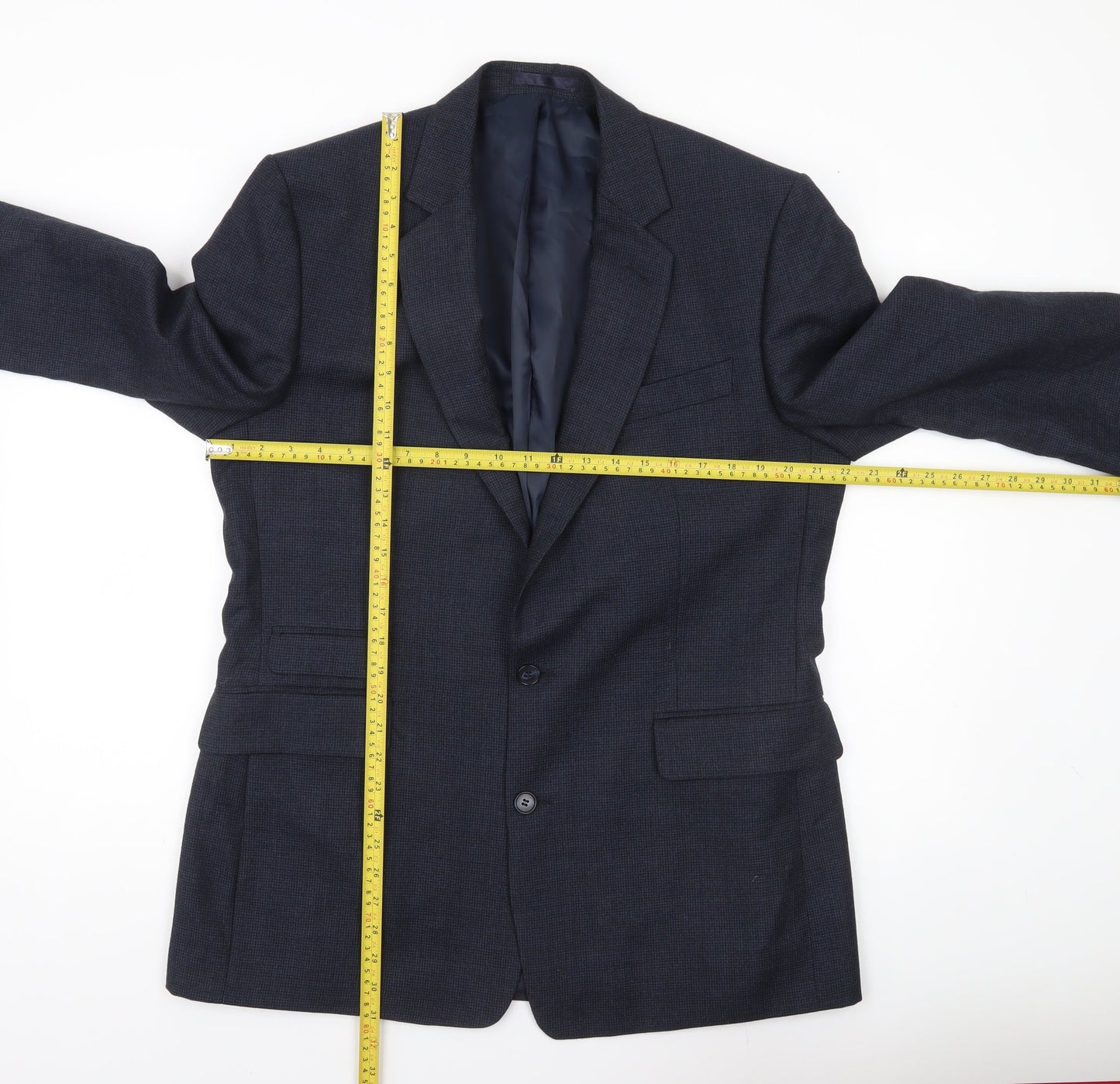 Hammond & Co Men’s Blue Wool Blend Blazer Jacket 44 Long Classic Fit