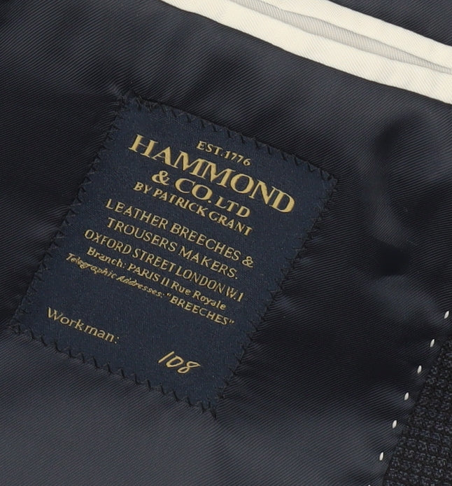 Hammond & Co Men’s Blue Wool Blend Blazer Jacket 44 Long Classic Fit