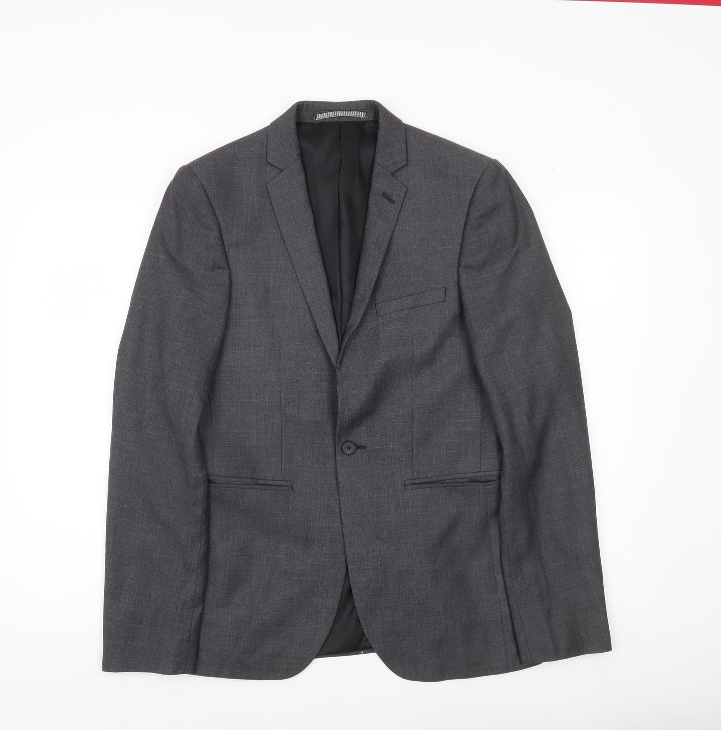Burton Menswear Men's Grey Slim Fit 36L Blazer Jacket