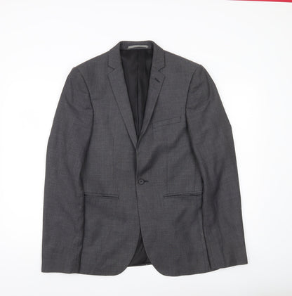Burton Menswear Men's Grey Slim Fit 36L Blazer Jacket