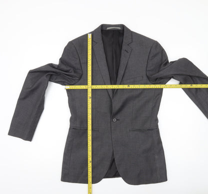 Burton Menswear Men's Grey Slim Fit 36L Blazer Jacket