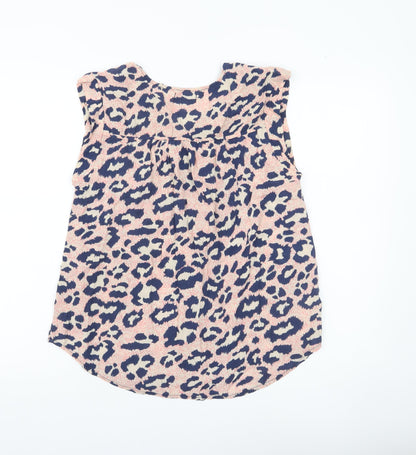 Apricot Women’s Multicoloured Leopard Print Zip Blouse Size 8