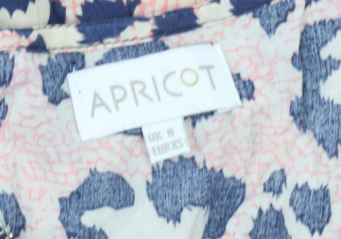 Apricot Women’s Multicoloured Leopard Print Zip Blouse Size 8