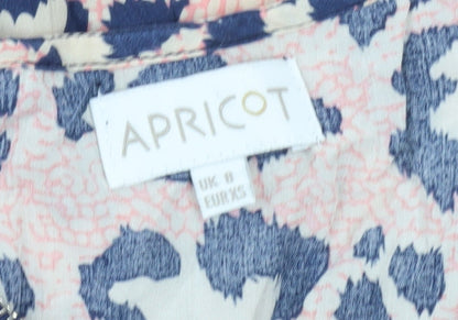 Apricot Women’s Multicoloured Leopard Print Zip Blouse Size 8