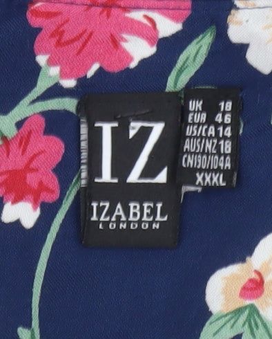 Izabel London Women’s Multicoloured Floral Shift Dress Size 18 Sleeveless Viscose