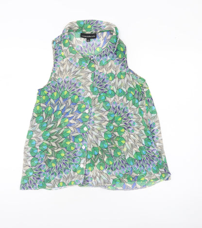 codecodecode Womens Multicoloured Floral Blouse Size 10 Sleeveless