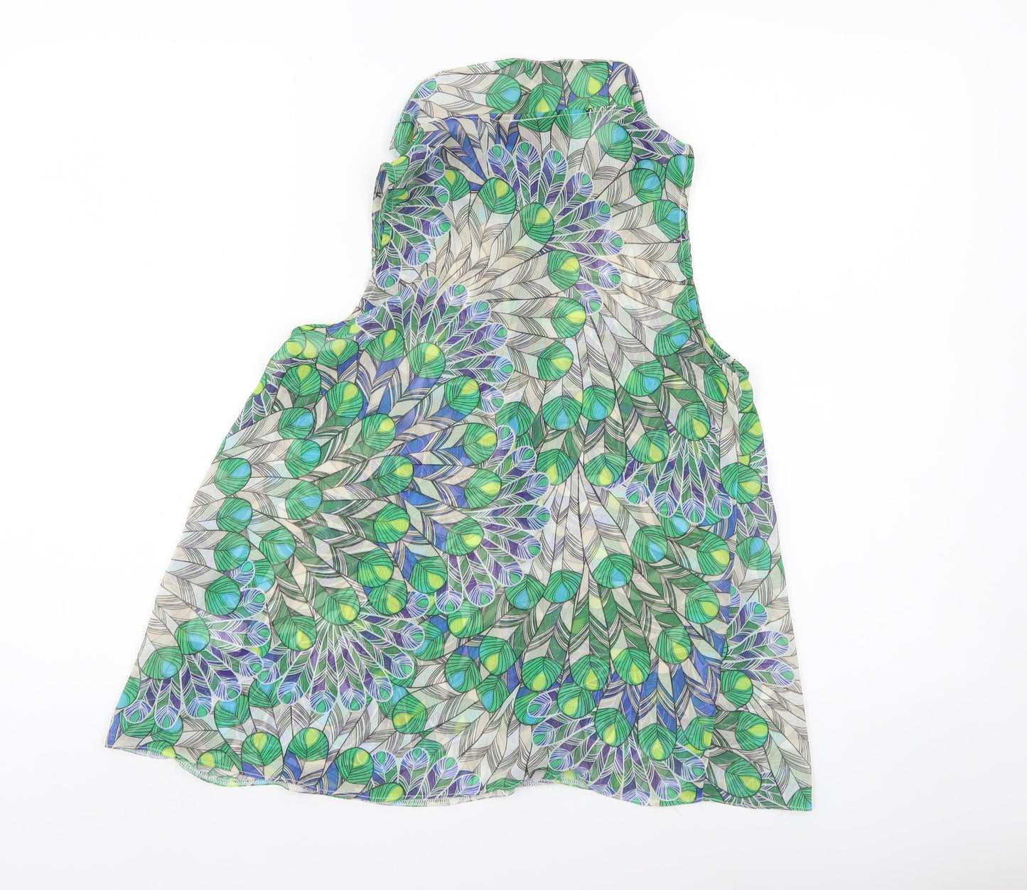 codecodecode Womens Multicoloured Floral Blouse Size 10 Sleeveless