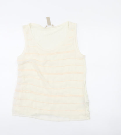 Banana Republic Women’s Ivory Tank Top Size S Sleeveless Scoop Neck