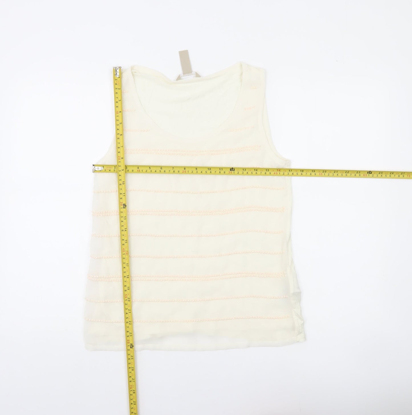 Banana Republic Women’s Ivory Tank Top Size S Sleeveless Scoop Neck