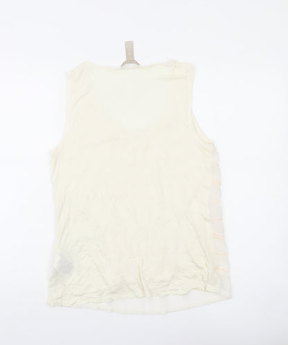 Banana Republic Women’s Ivory Tank Top Size S Sleeveless Scoop Neck