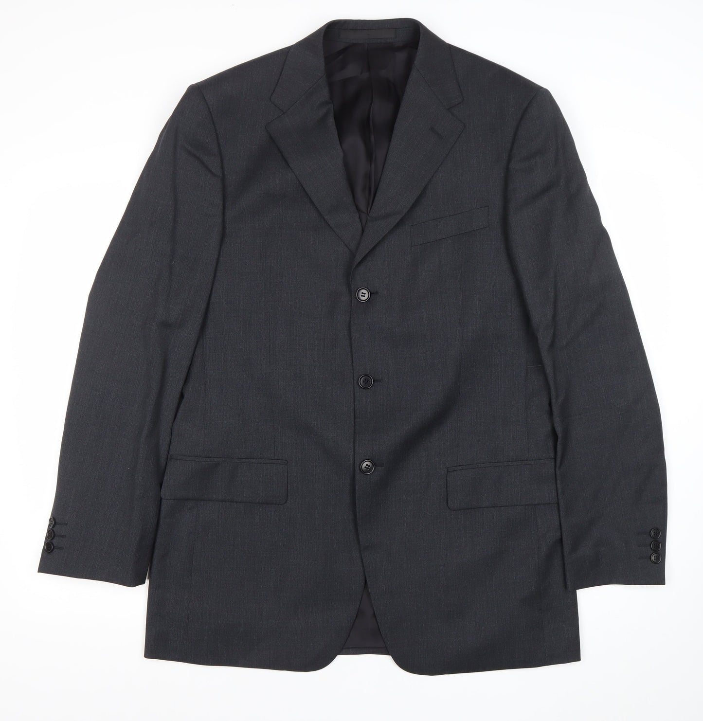 Marks and Spencer Men’s Charcoal Wool Suit Jacket 40 Chest Long