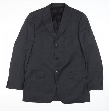 Marks and Spencer Men’s Charcoal Wool Suit Jacket 40 Chest Long