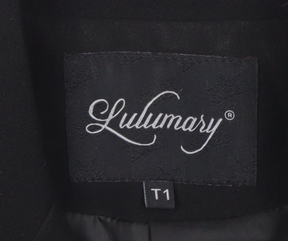 Lulumary Womens Black Double-Breasted Suit Jacket Blazer Size S