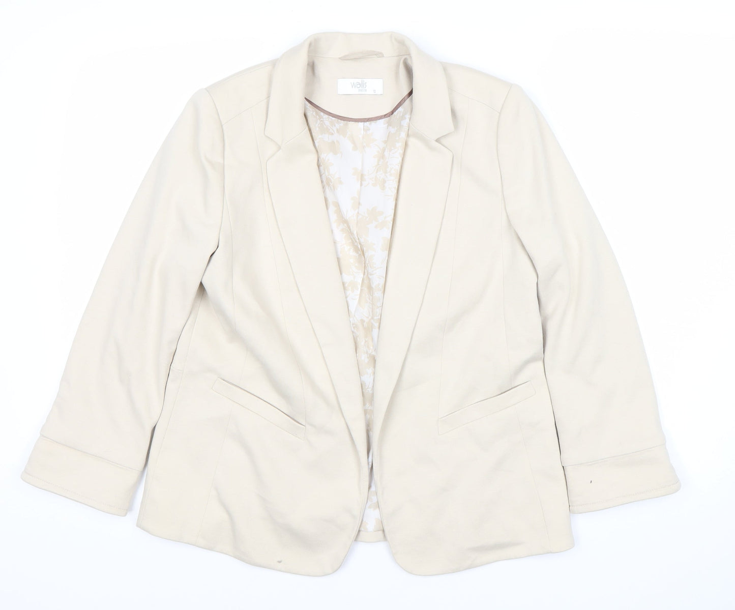 Wallis Women’s Beige Blazer Jacket Size 10 Regular Fit Workwear