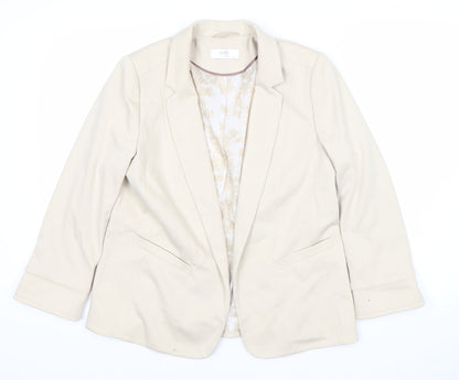 Wallis Women’s Beige Blazer Jacket Size 10 Regular Fit Workwear