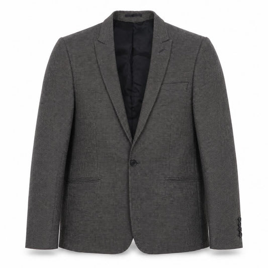 Junk de Luxe Men's Grey Slim Fit Checked Blazer Jacket Size 46