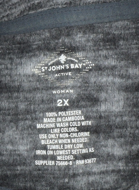 St John's Bay Womens Grey 2XL Pullover Sweatshirt Activewear