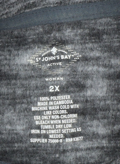 St John's Bay Womens Grey 2XL Pullover Sweatshirt Activewear