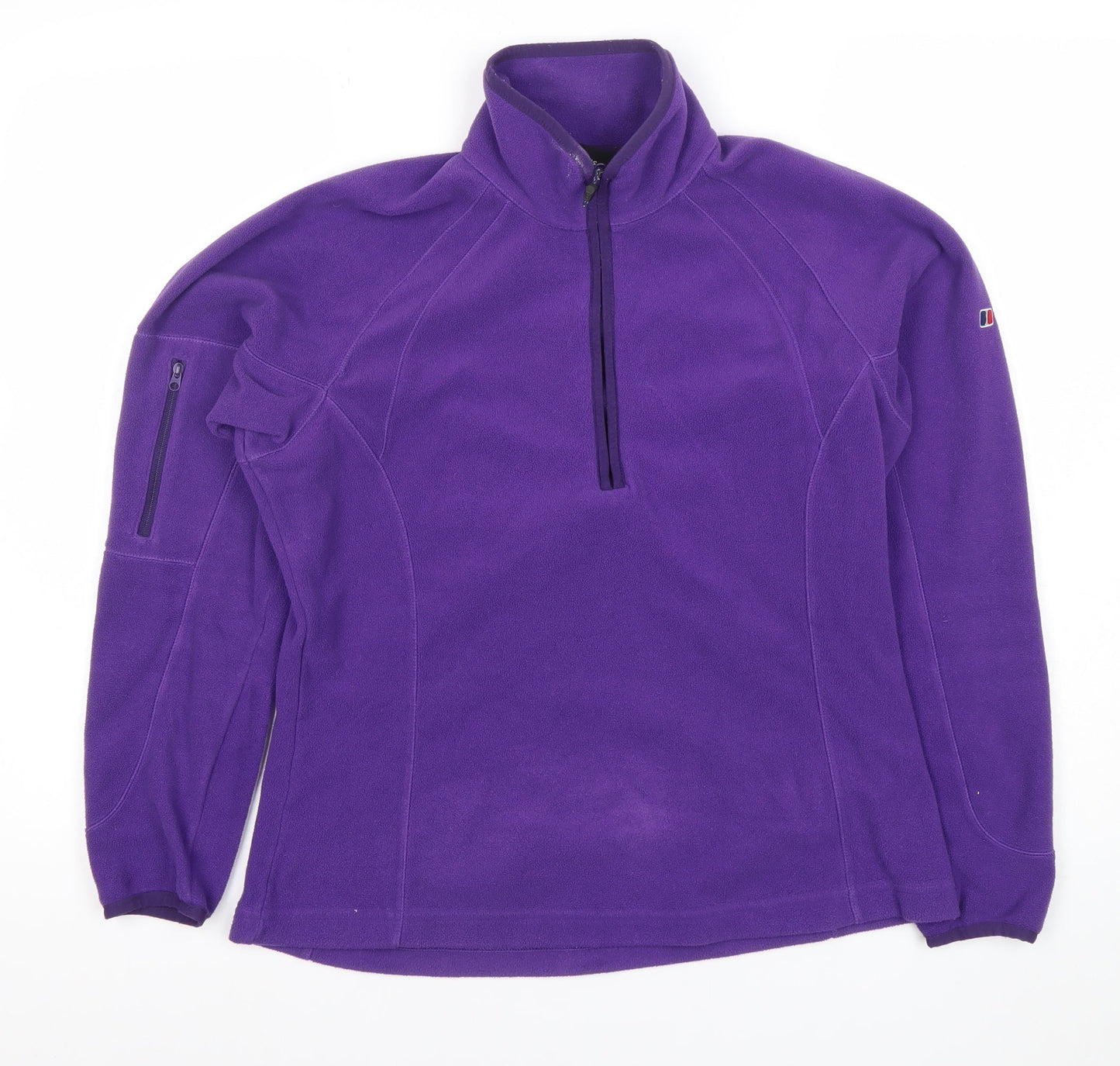 Berghaus Women’s Purple Fleece Sweatshirt UK 12 1/2 Zip Outdoor Hiking