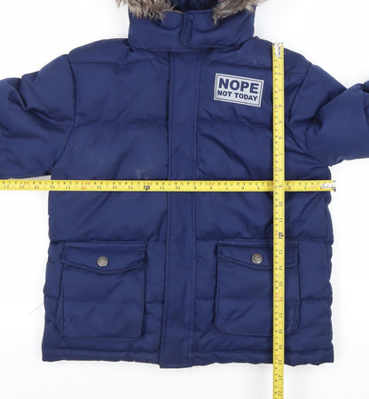 Y.F.K Boys Blue 9-10 Years Puffer Jacket Winter Hooded Coat