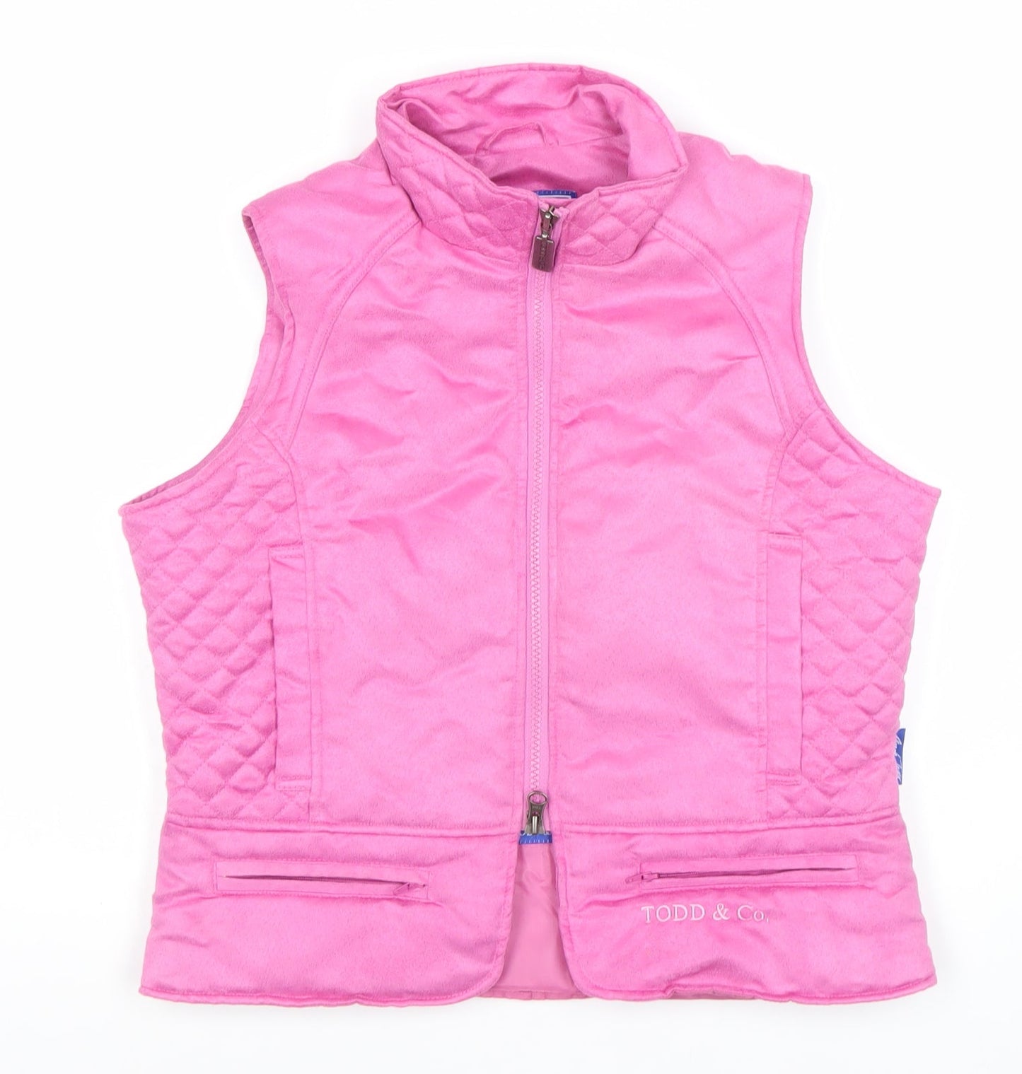 Mark Todd Womens Pink Quilted Waistcoat M Full Zip Outdoor Gilet