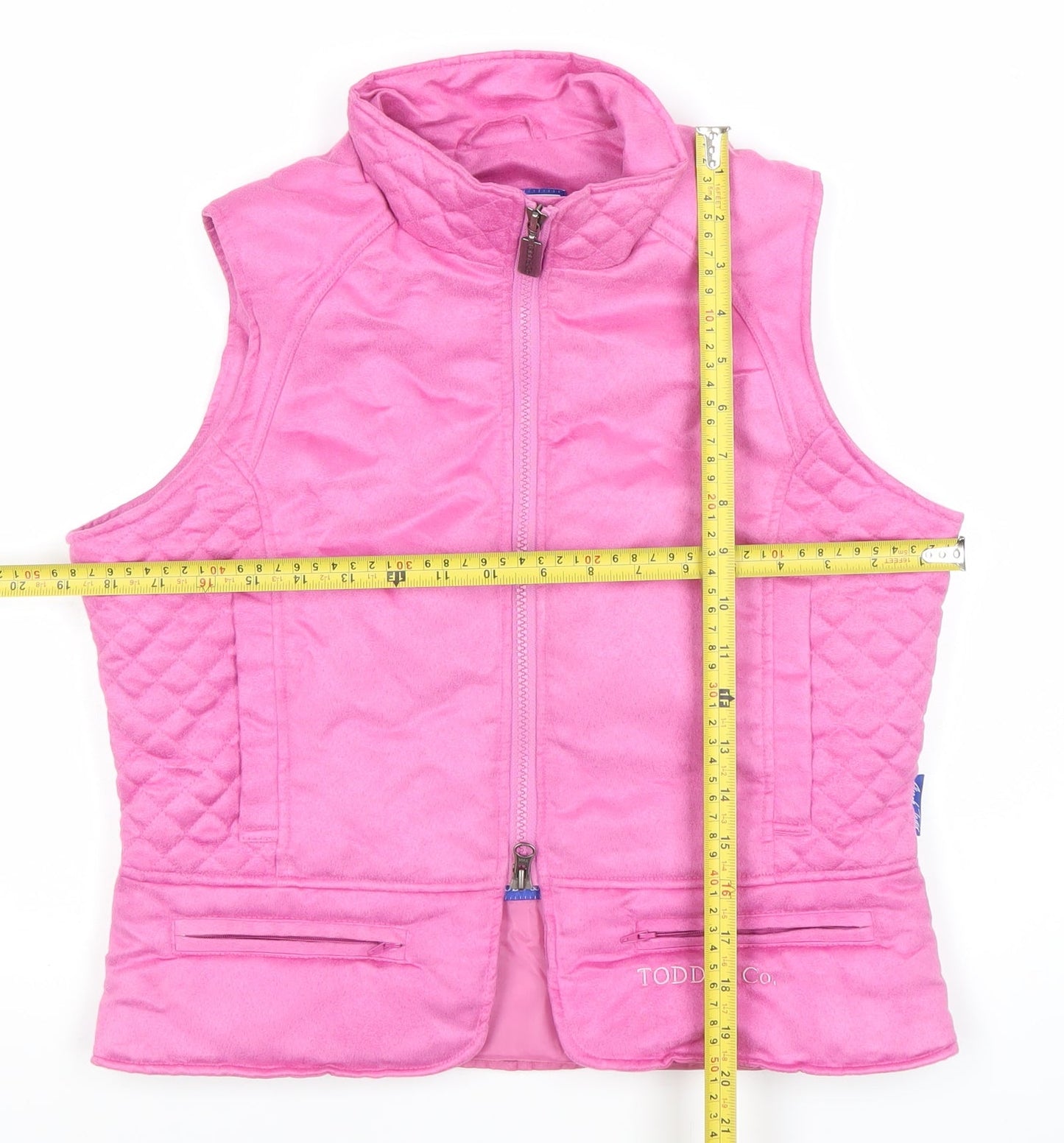 Mark Todd Womens Pink Quilted Waistcoat M Full Zip Outdoor Gilet