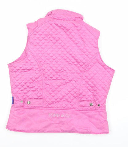 Mark Todd Womens Pink Quilted Waistcoat M Full Zip Outdoor Gilet