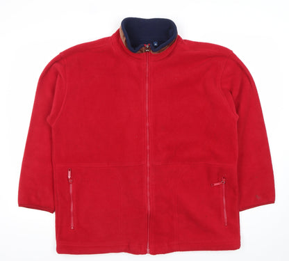 Hot Chilli Men Red Fleece Full Zip Jacket Size M Outdoor Hiking