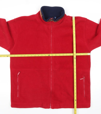 Hot Chilli Men Red Fleece Full Zip Jacket Size M Outdoor Hiking