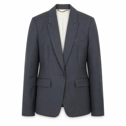 Jigsaw Womens Grey Wool Blend Pinstripe Blazer UK 10 Regular Fit